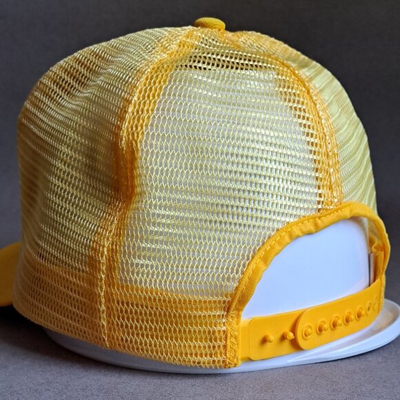 VINTAGE Petroleum Helicopters Patch USED Hat (Yellow, Snapback, Made In USA) - Picture 3 of 9